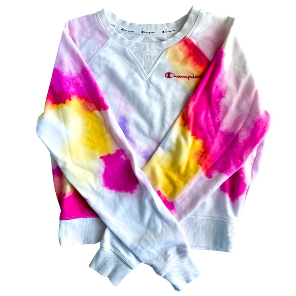 CHAMPION | Vibrant Tie-Dye | Women’s Crop Crew Neck Sweatshirt | Size Small